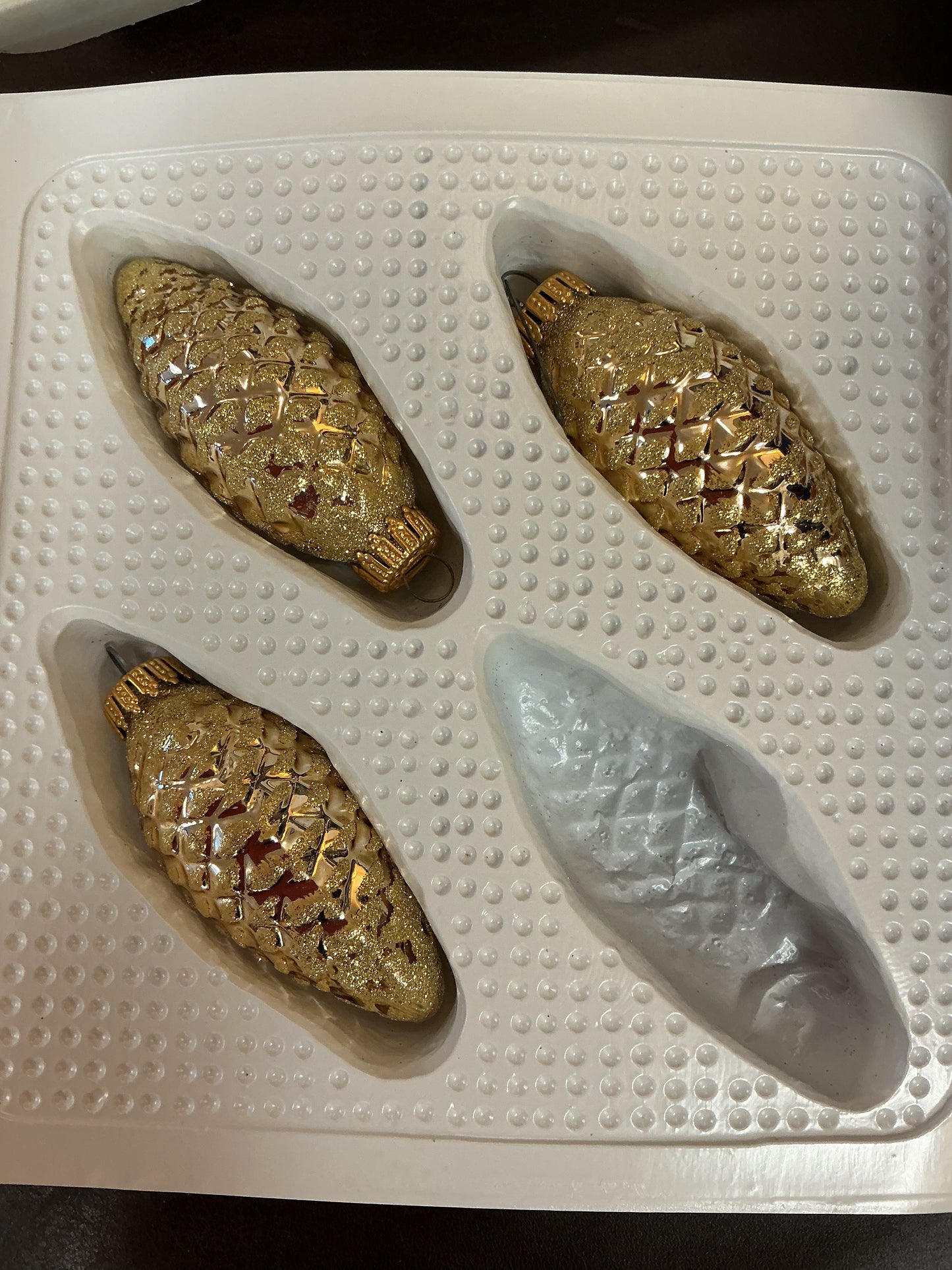 Vintage Hand Blown Pinecone Ornaments