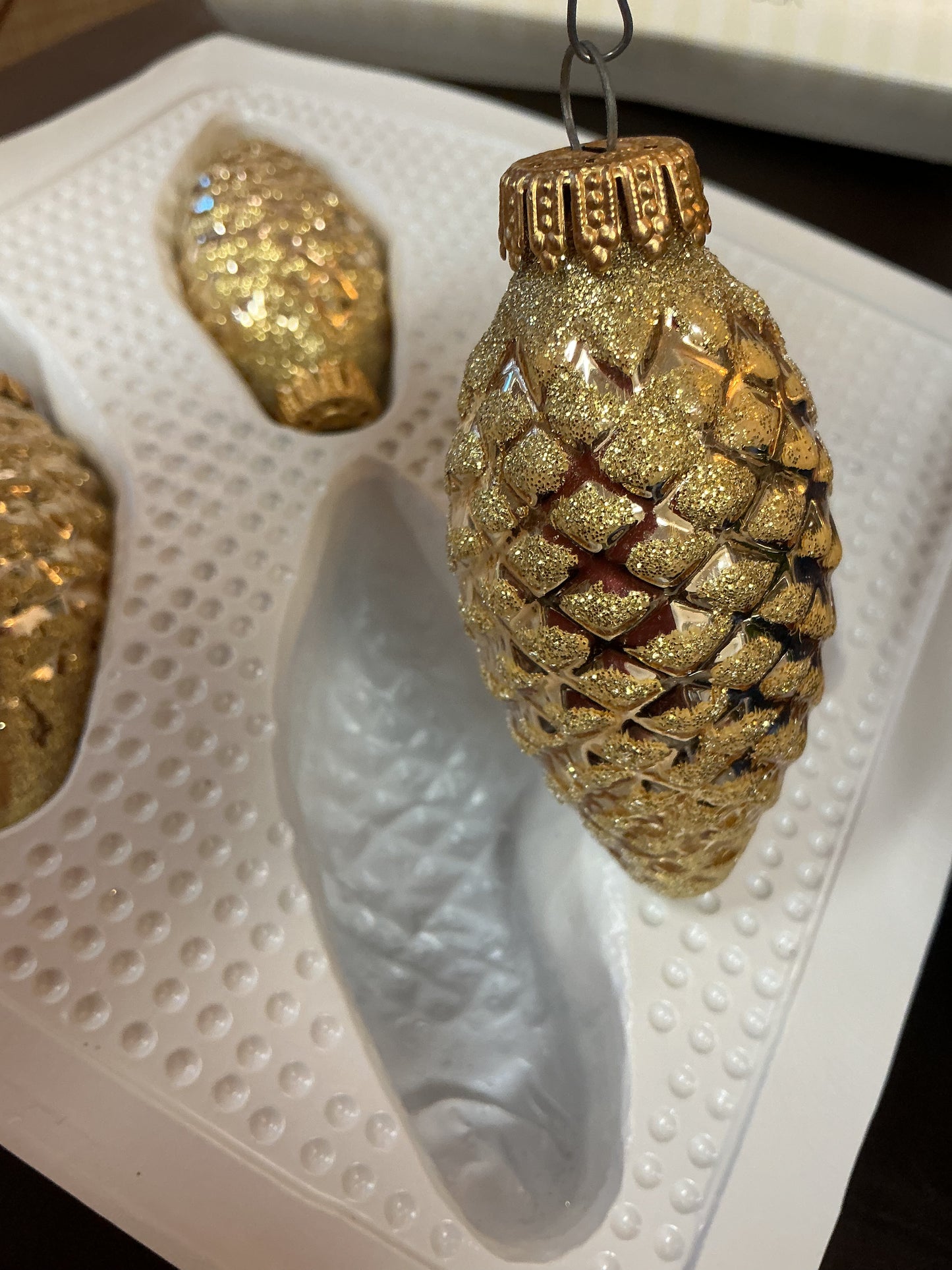 Vintage Hand Blown Pinecone Ornaments