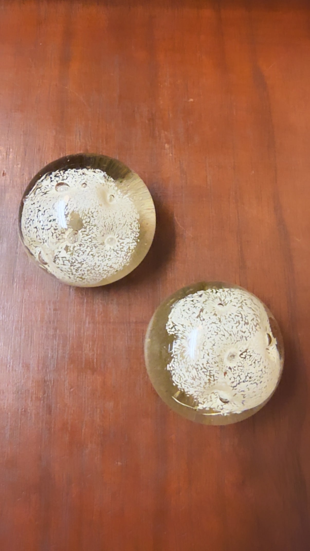 Vintage Controlled Bubble Glass Paperweight