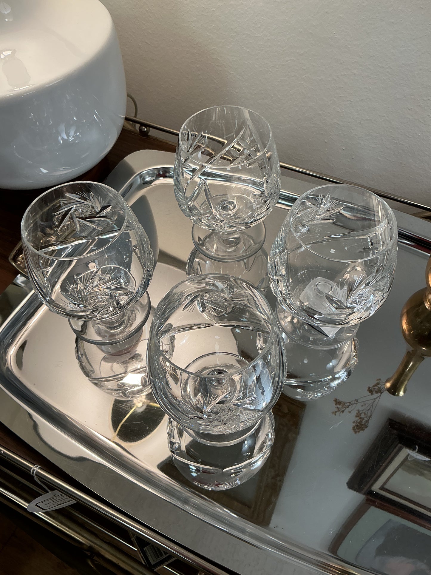 Vintage Pinwheel Crystal Brandy Snifters