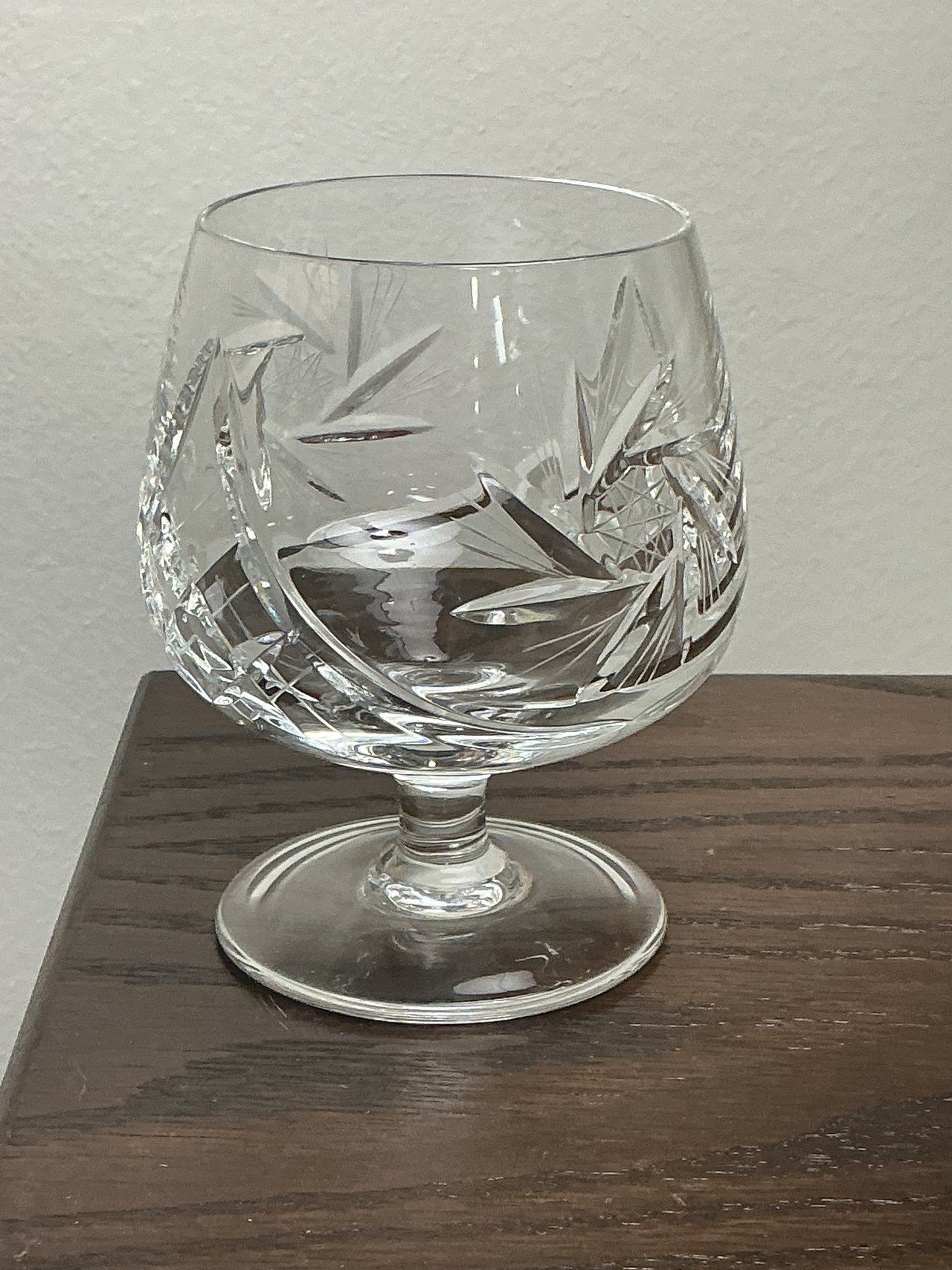 Vintage Pinwheel Crystal Brandy Snifters