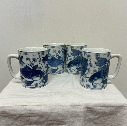 Vintage Chinese Carp Mugs