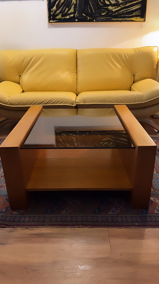 Mid-Century Modern Teak Square Coffee Table