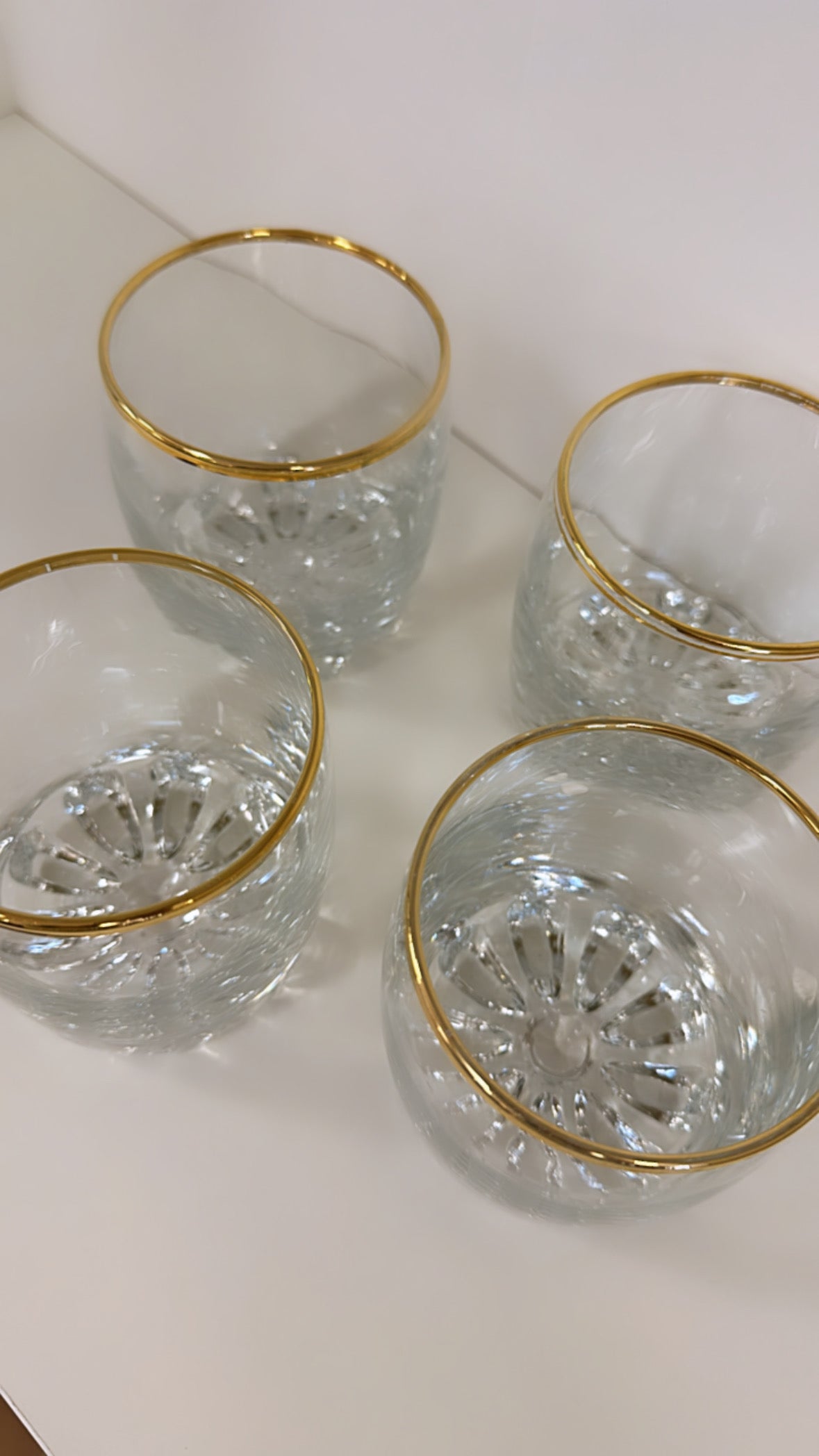 Vintage whiskey gold rimmed glasses