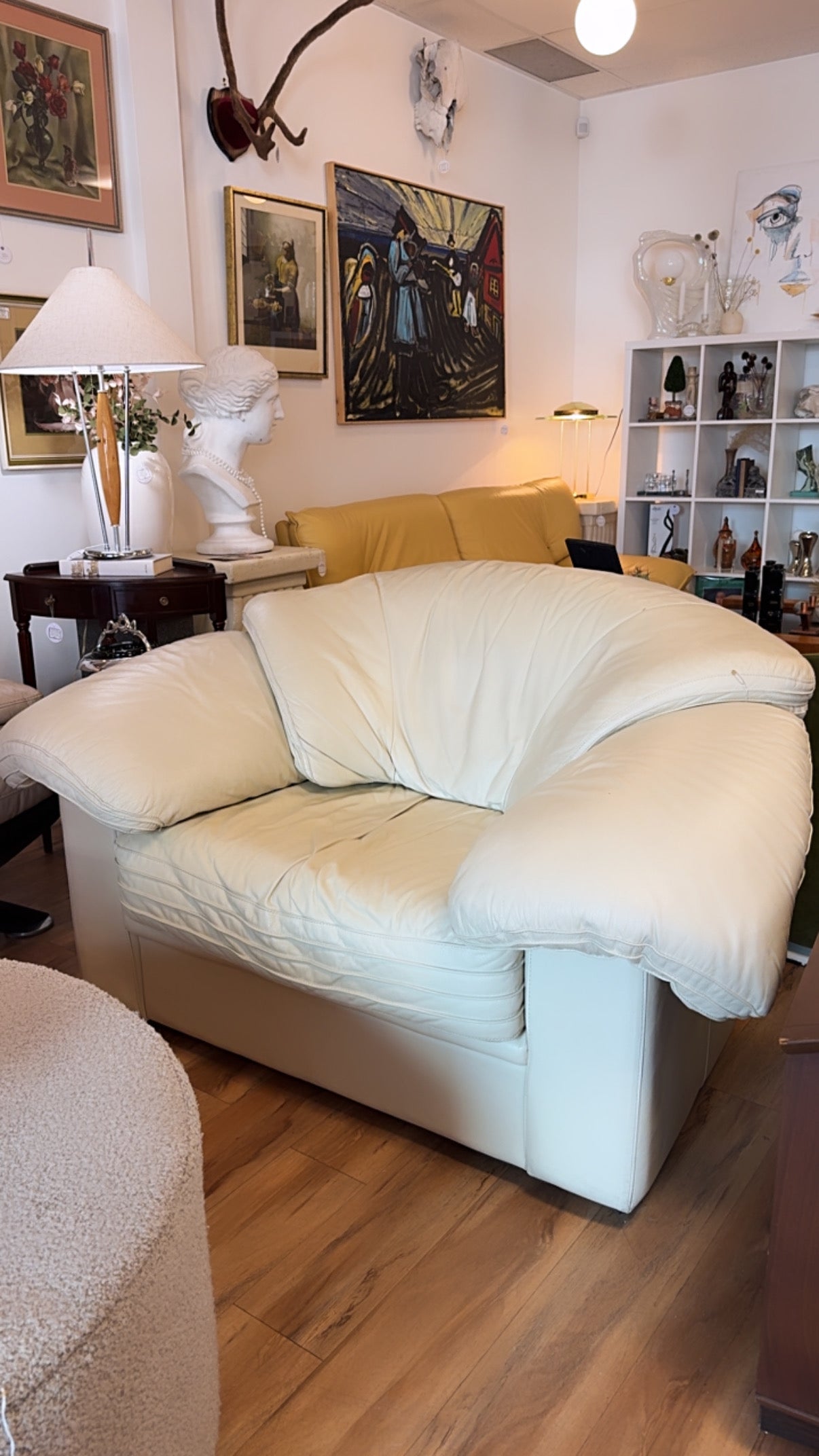 Retro Leather Accent Chair