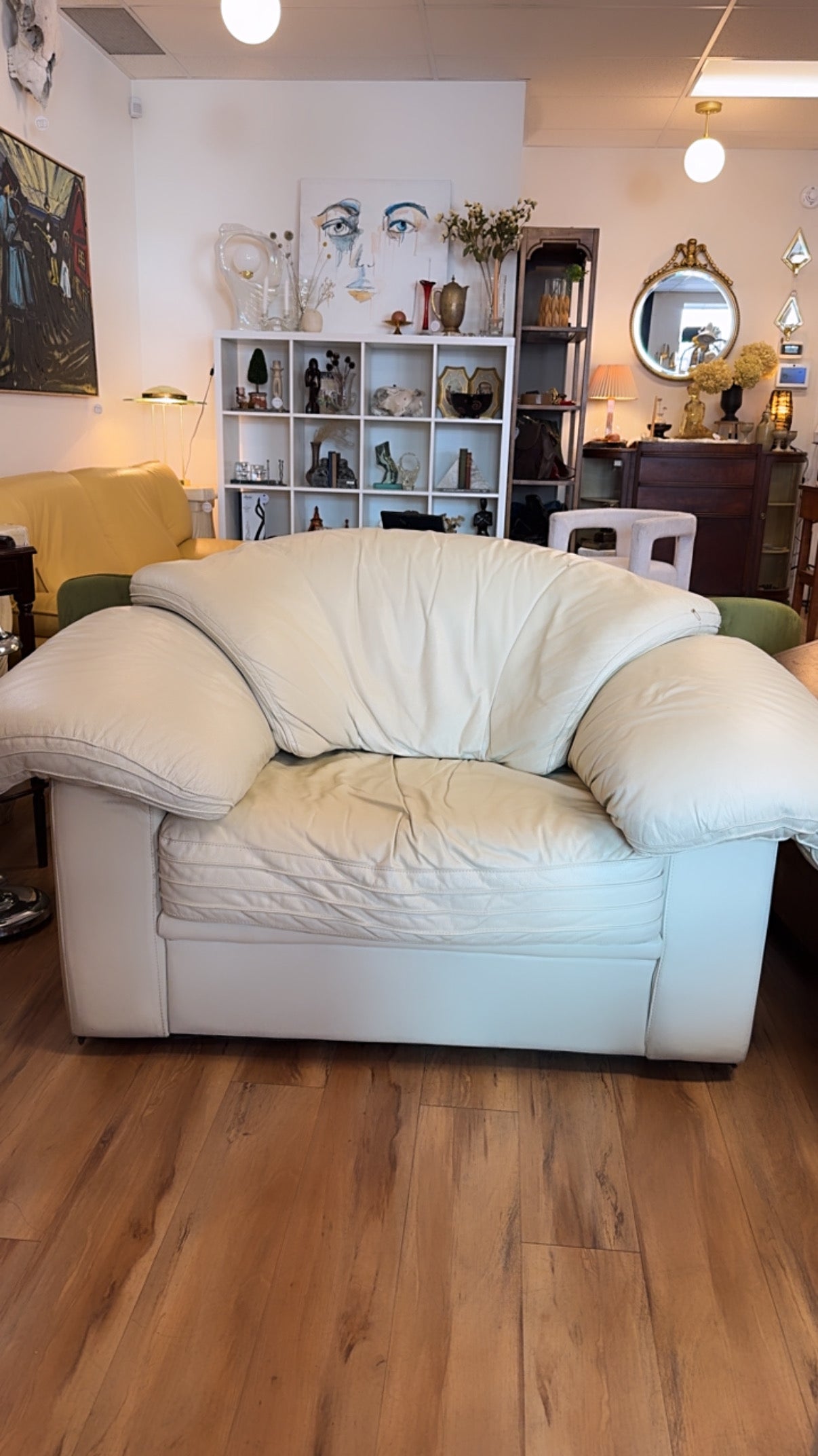 Retro Leather Accent Chair