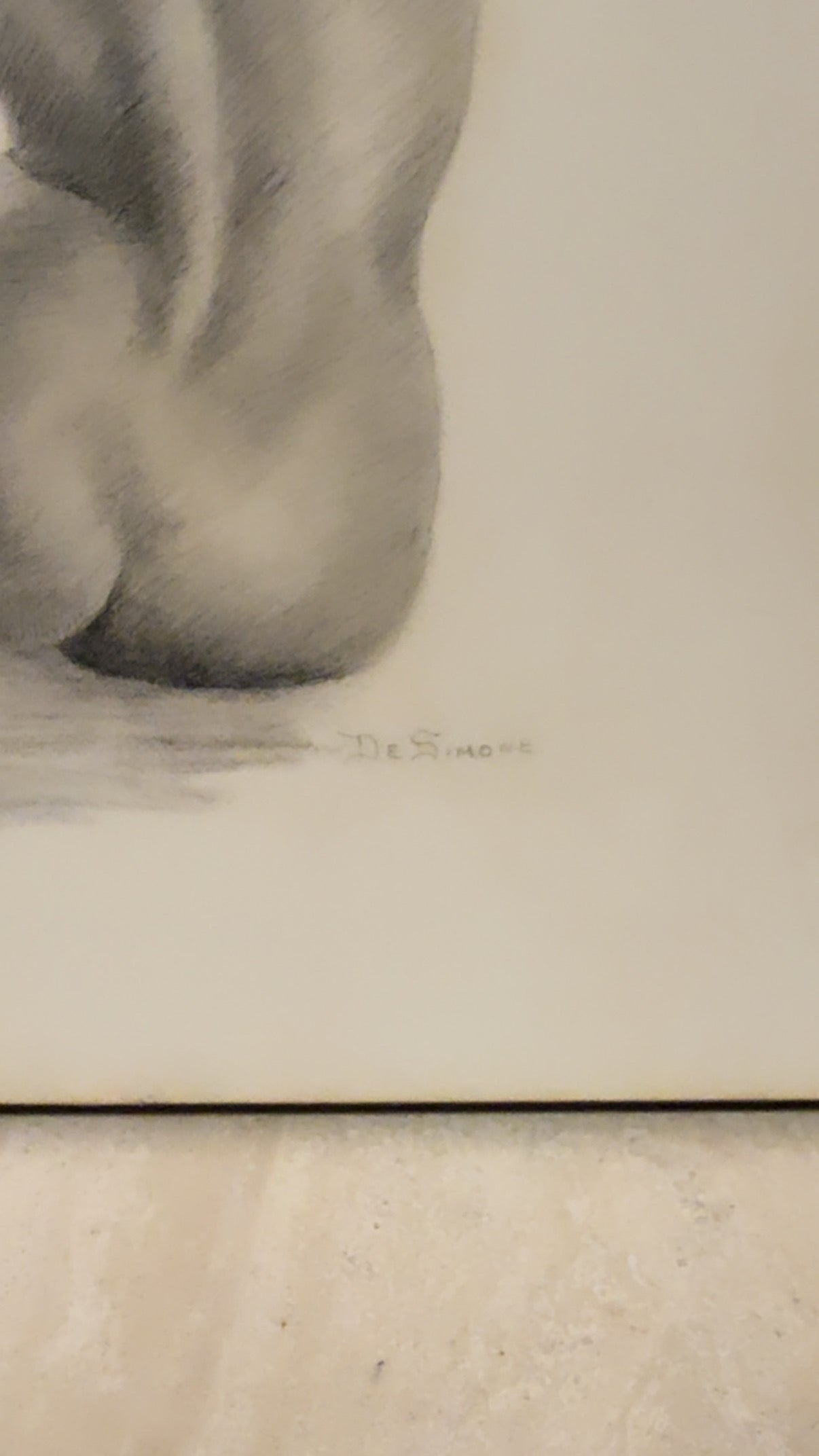 Vintage De Simone “Nude Woman in Pose” Art Print Plaque