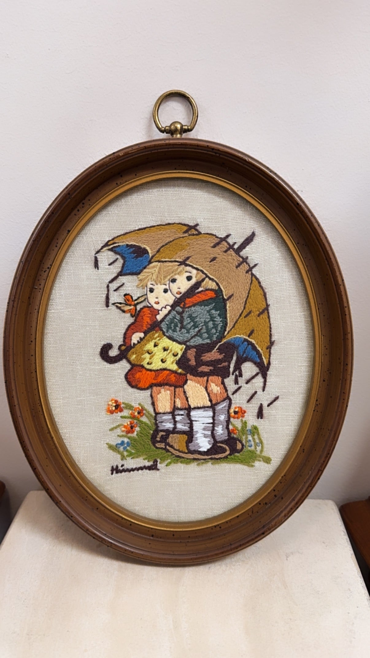 Hummel Needlework Embroidered Crewel Wall Art