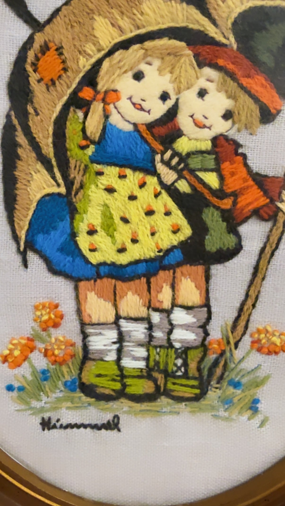Hummel Needlework Embroidered Crewel Wall Art
