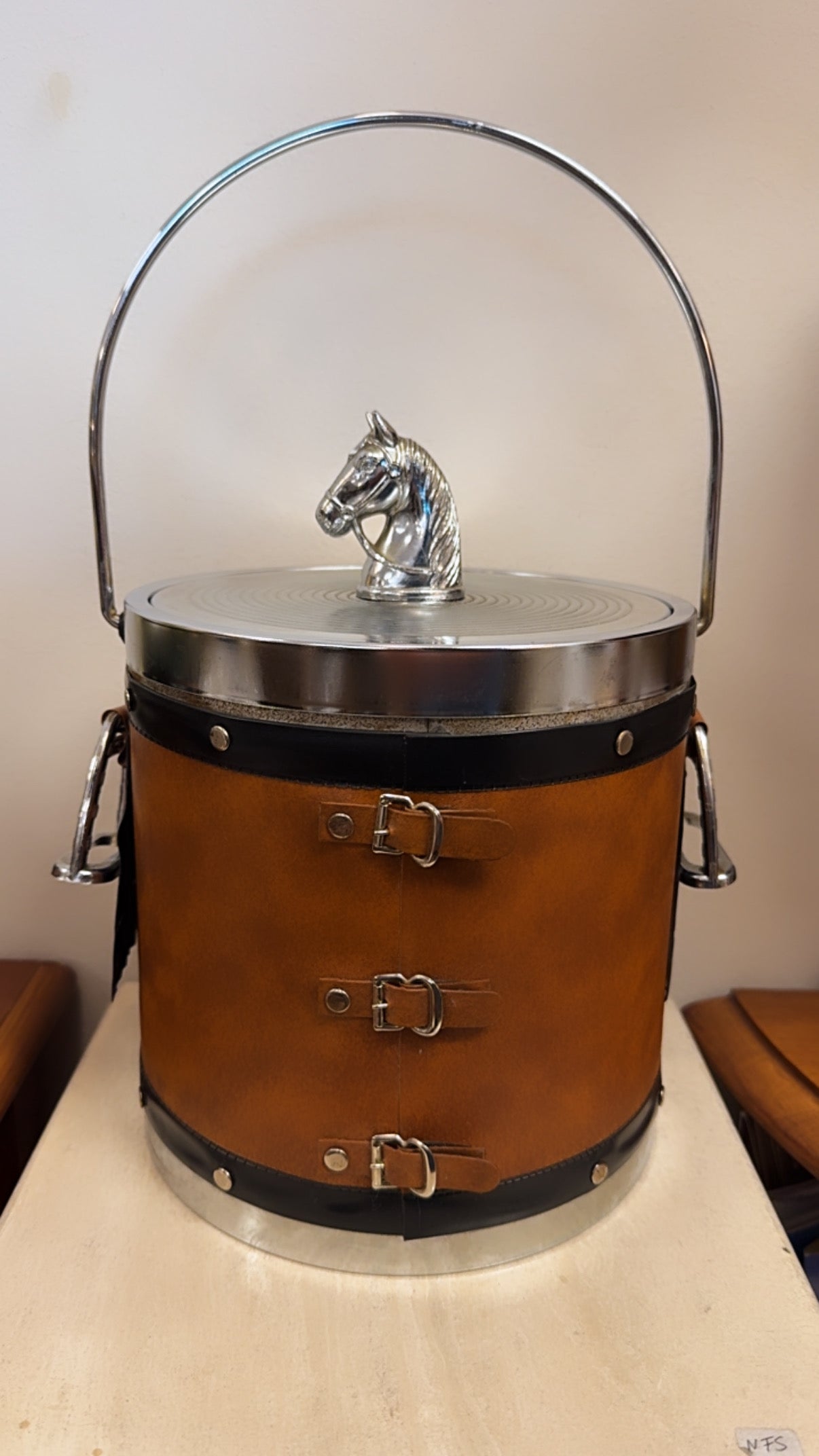 Vintage 1970s Equestrian Horse Themed Ice Bucket
