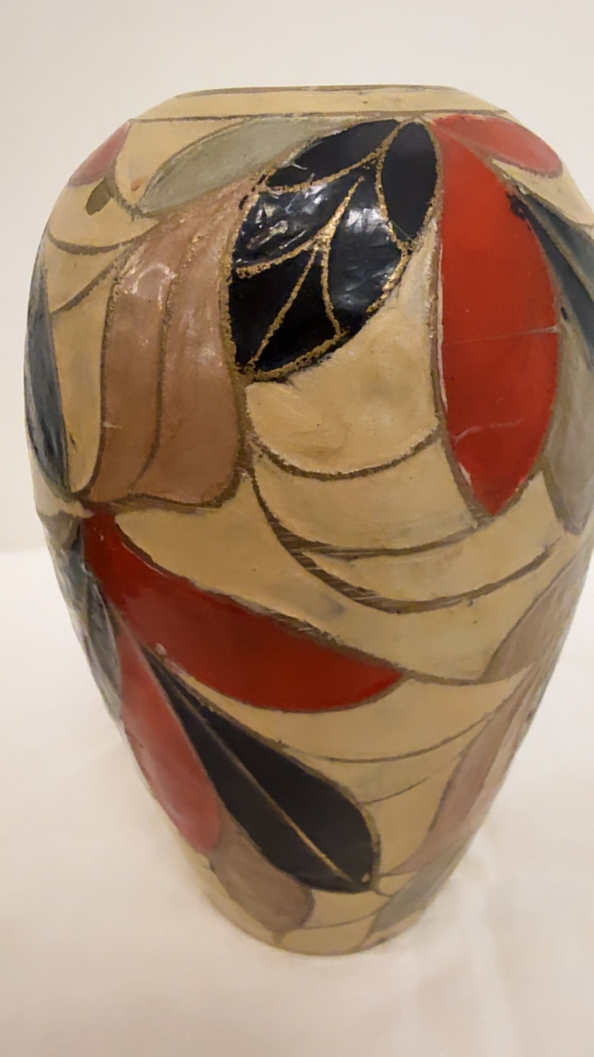 Vintage Brass Painted Vase