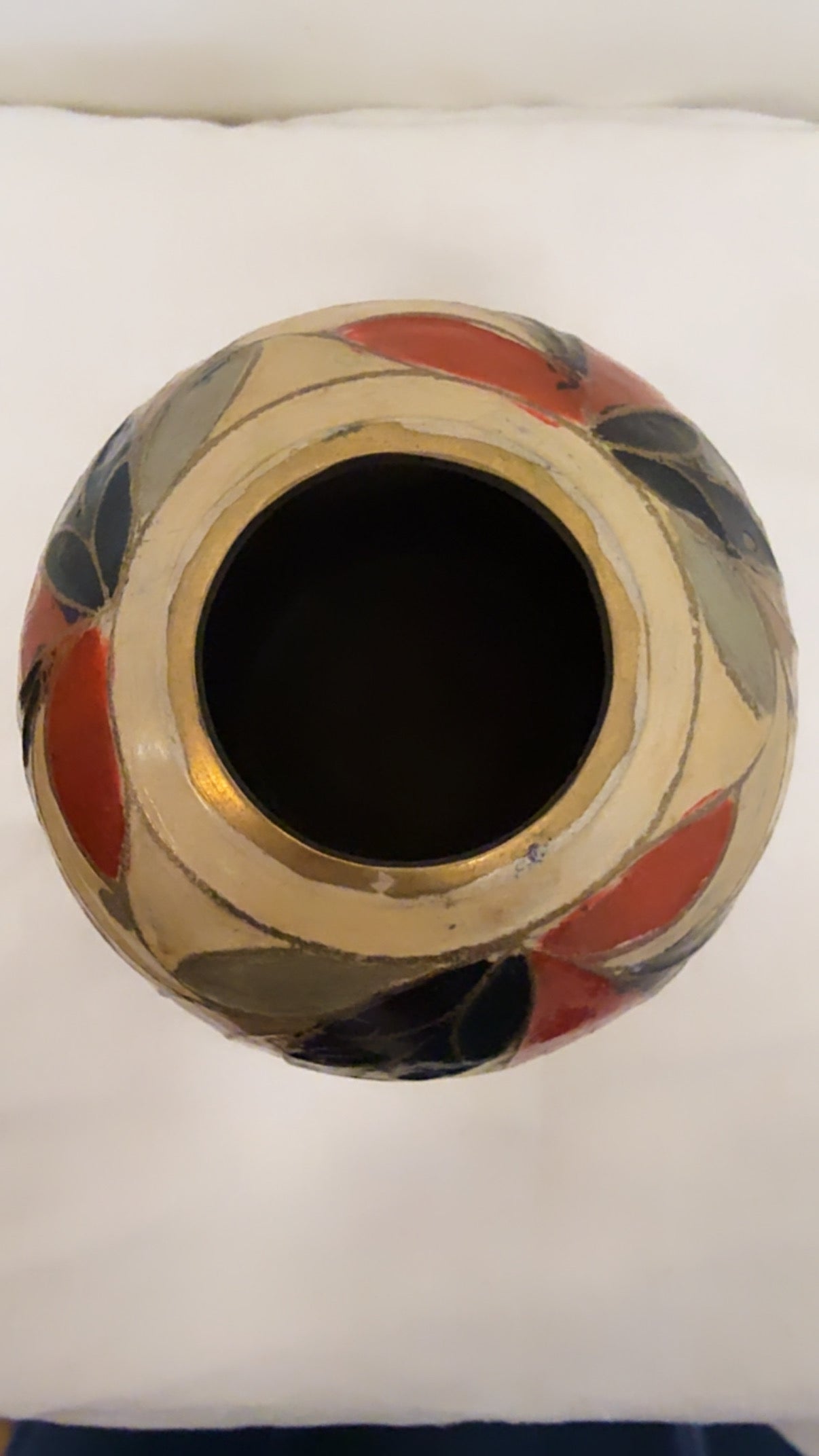 Vintage Brass Painted Vase