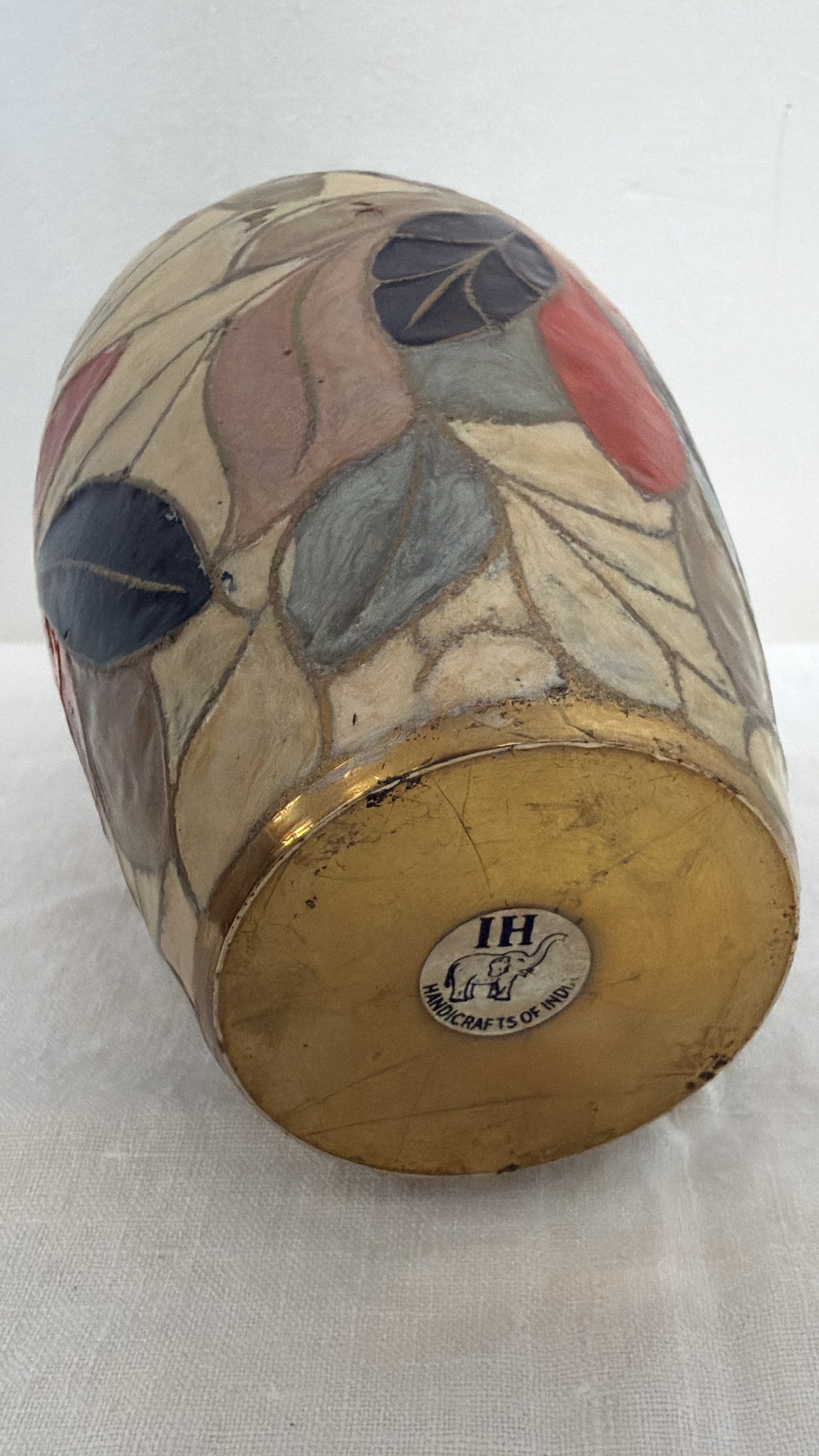 Vintage Brass Painted Vase