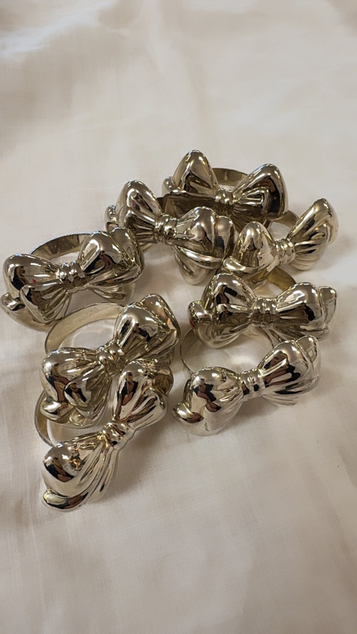 Vintage Silver Bow Napkin Rings