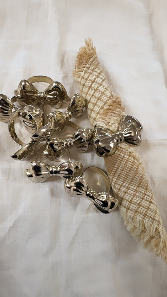 Vintage Silver Bow Napkin Rings