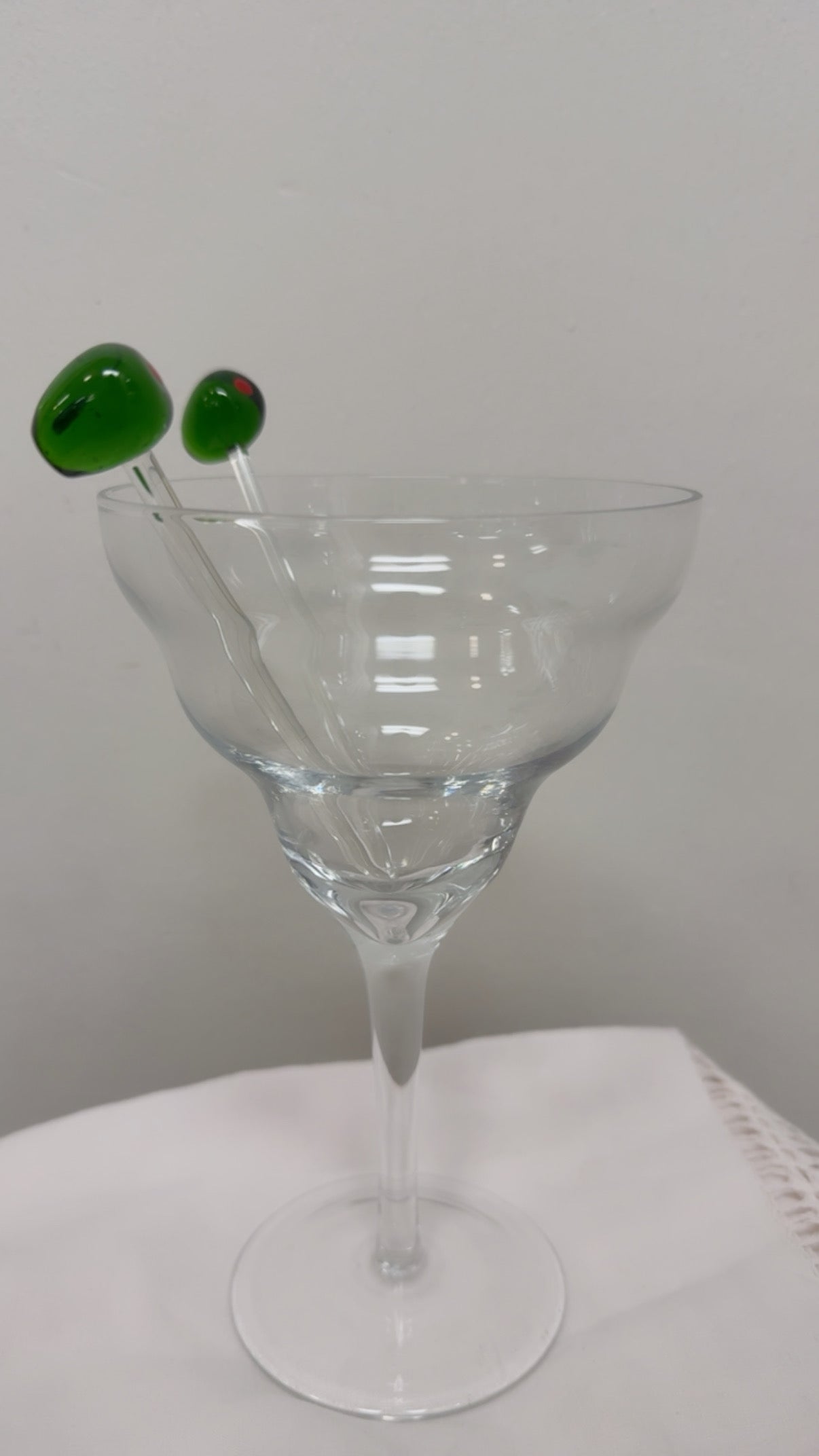 Handblown Glass Olive Swizzle Sticks