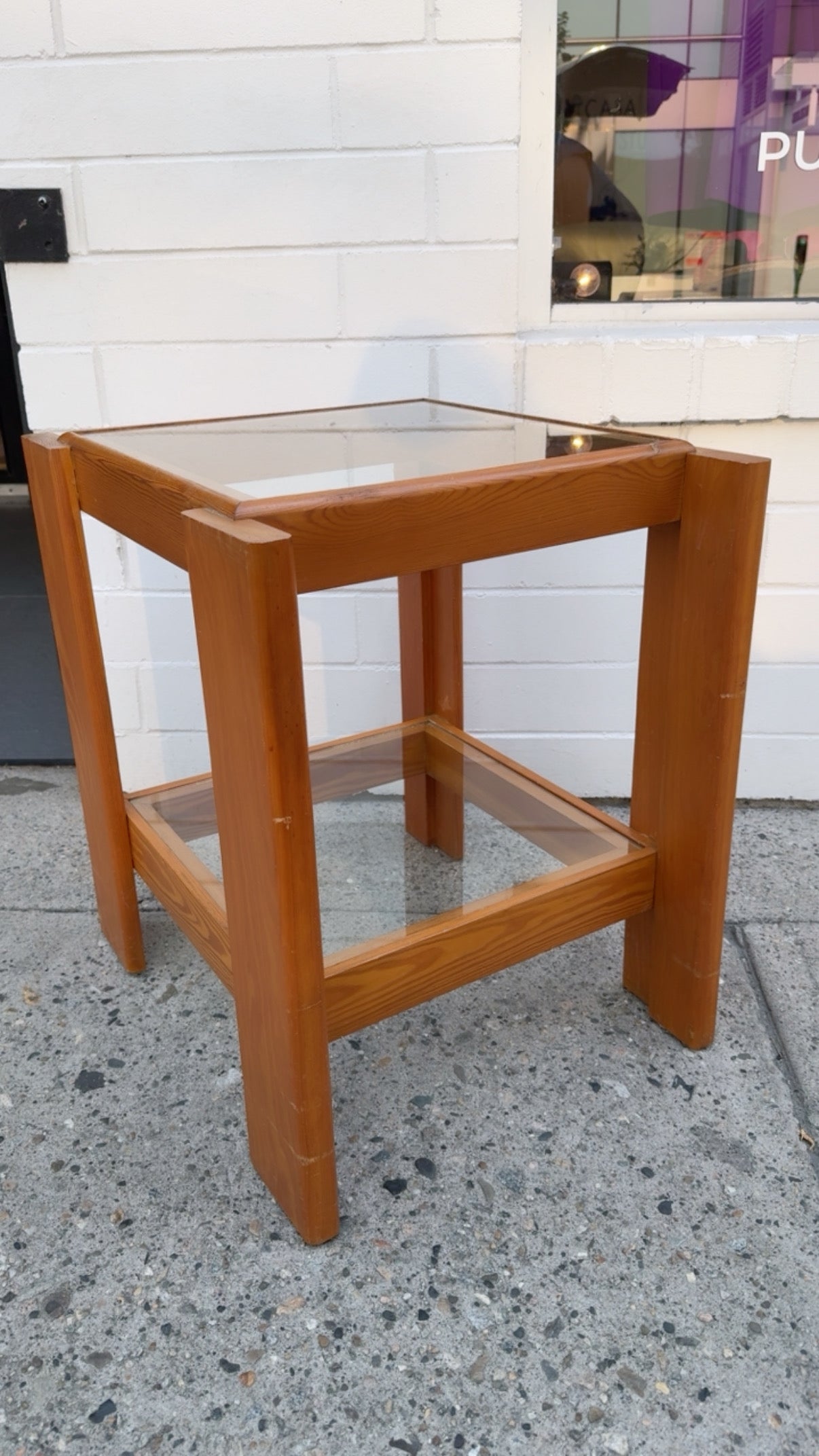 SOLID PINE MID-CENTURY SIDE TABLES