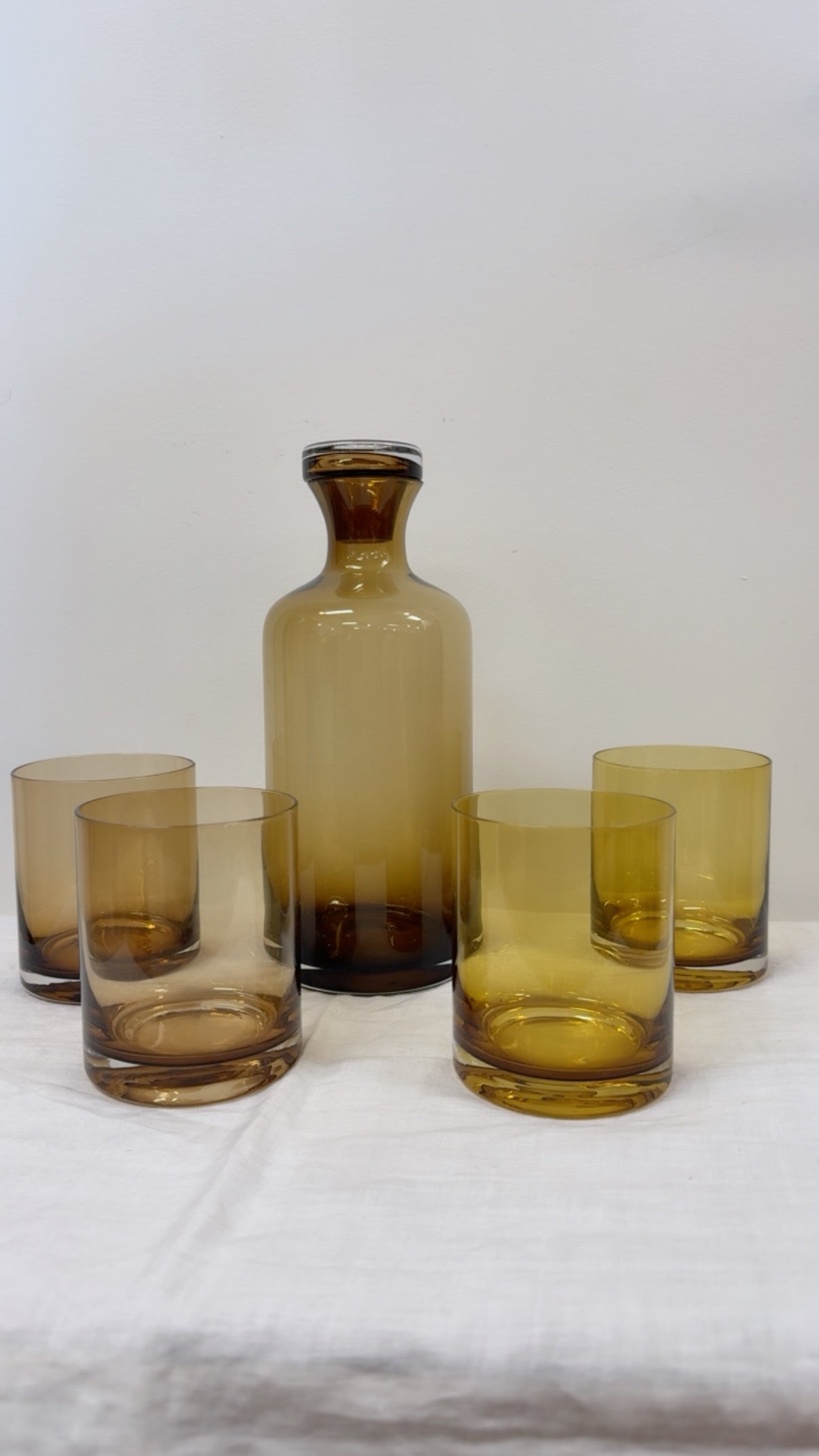 Smoke Glass & Amber Decanter Set