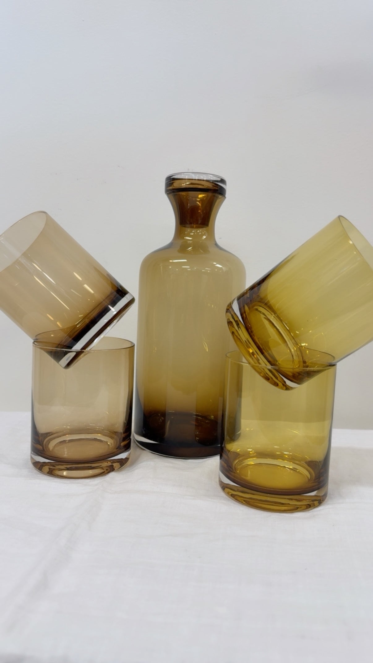 Smoke Glass & Amber Decanter Set