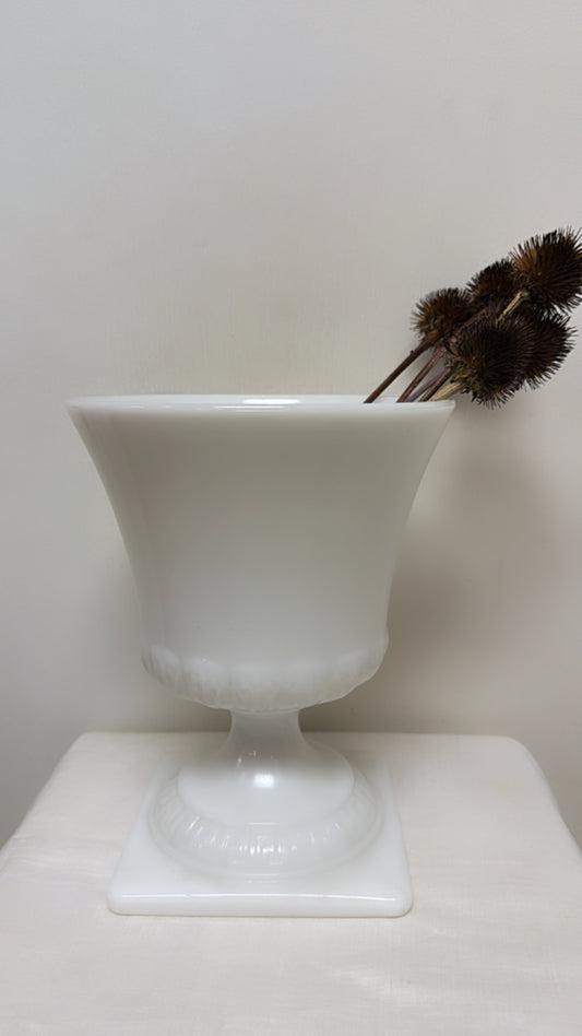Milk Glass Pedestal Planter