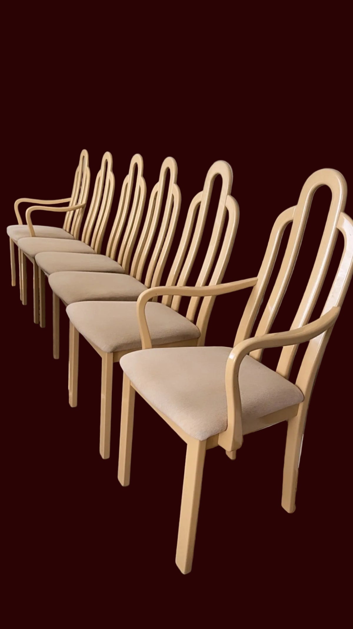 Rare Italian Art Deco Lacquer
Dining Chairs
