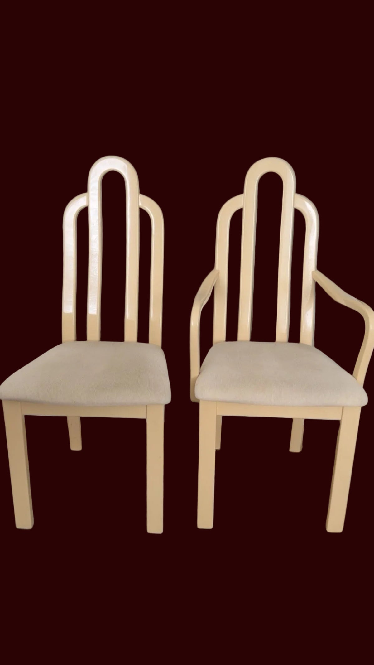 Rare Italian Art Deco Lacquer
Dining Chairs