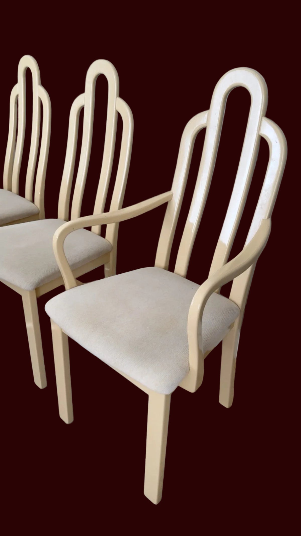 Rare Italian Art Deco Lacquer
Dining Chairs