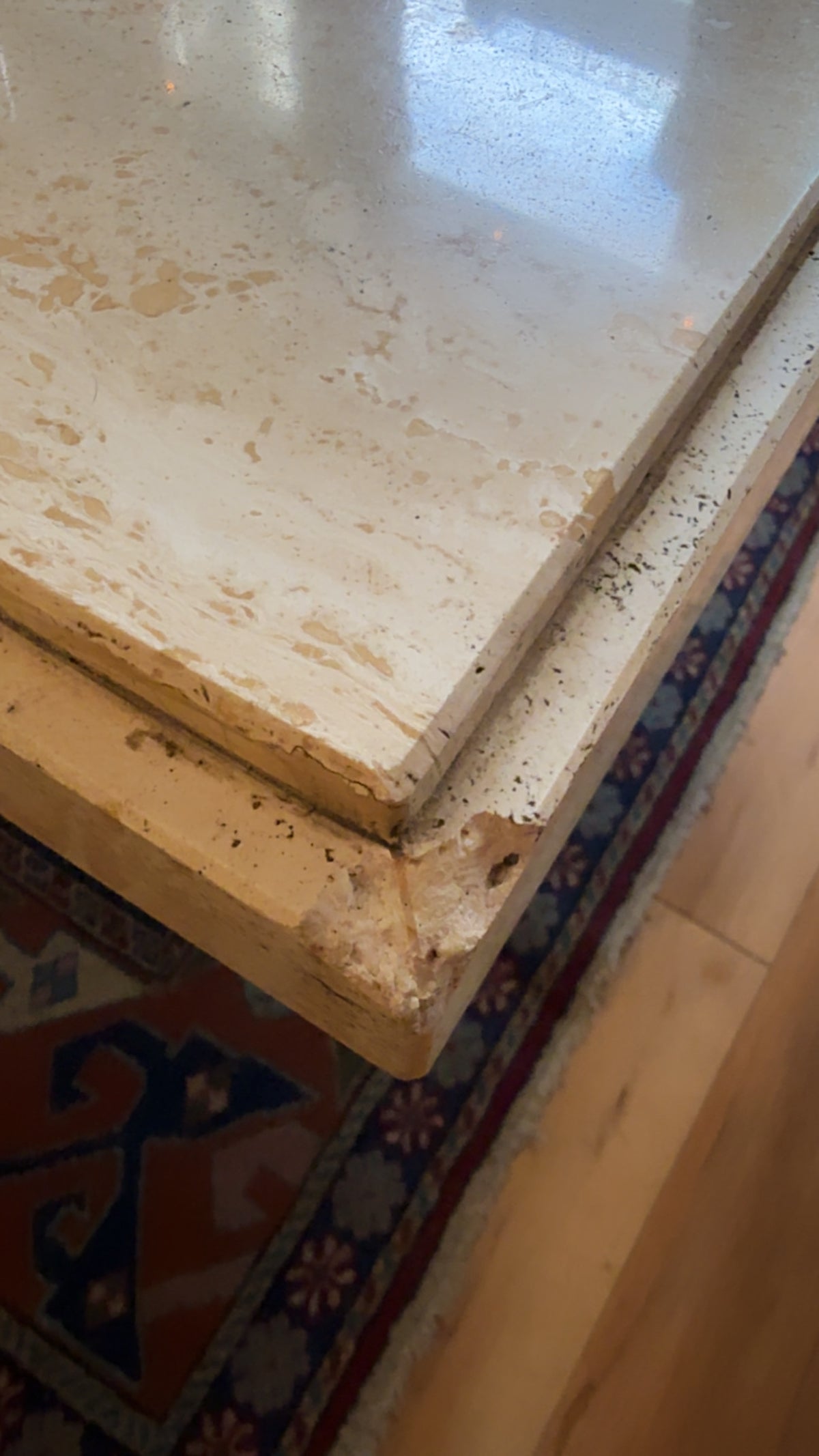VINTAGE ITALIAN TRAVERTINE COFFEE TABLE