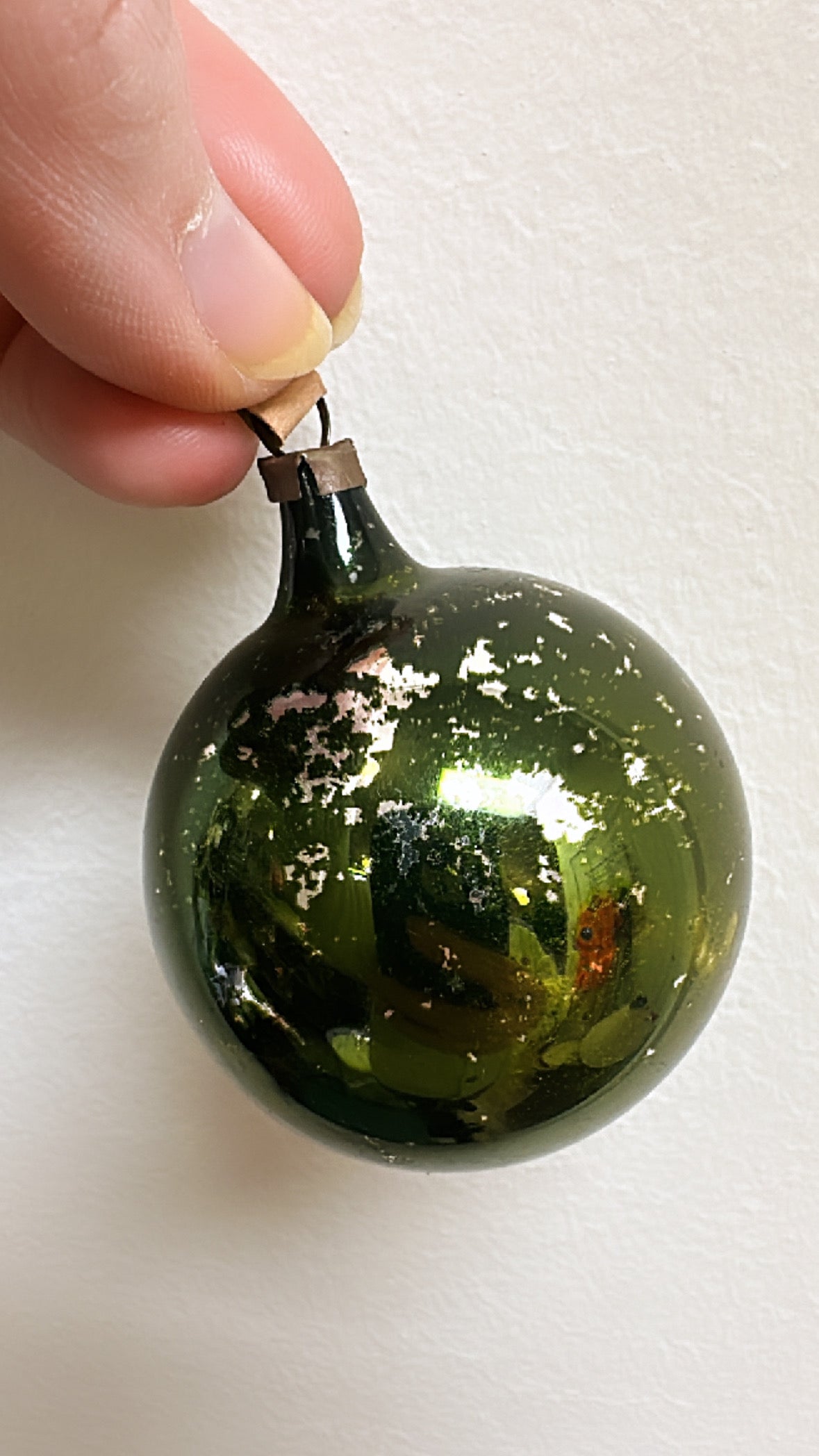 Olive Green Glass Ornaments