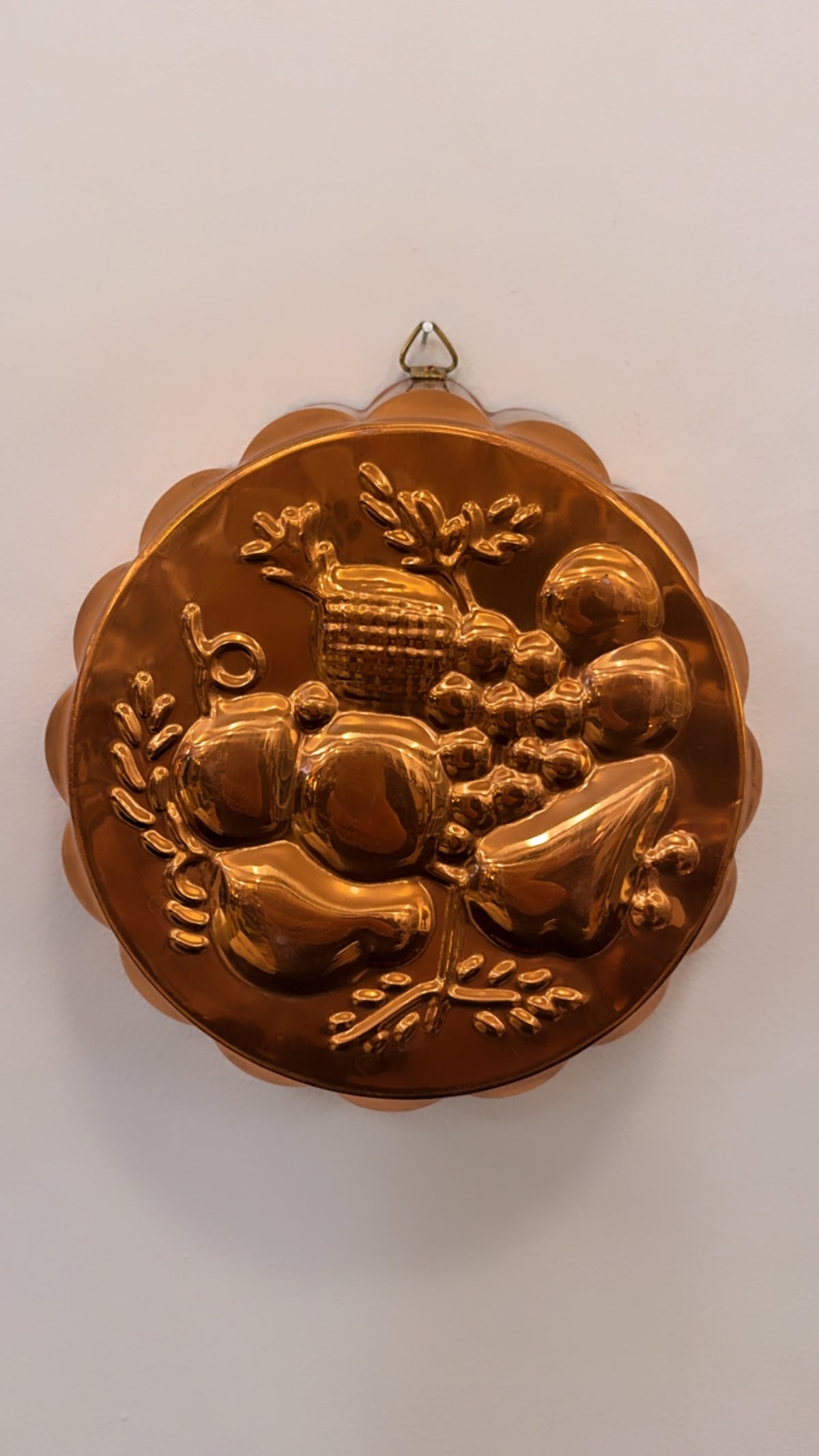 VINTAGE EMBOSSED COPPER FRUIT MOTIF MOLD