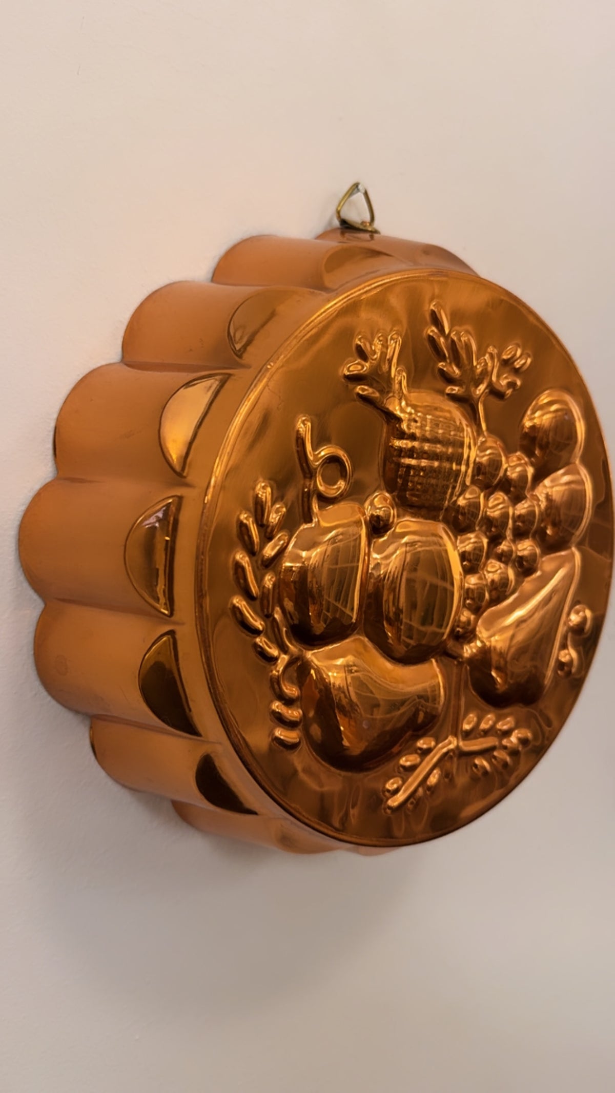 VINTAGE EMBOSSED COPPER FRUIT MOTIF MOLD