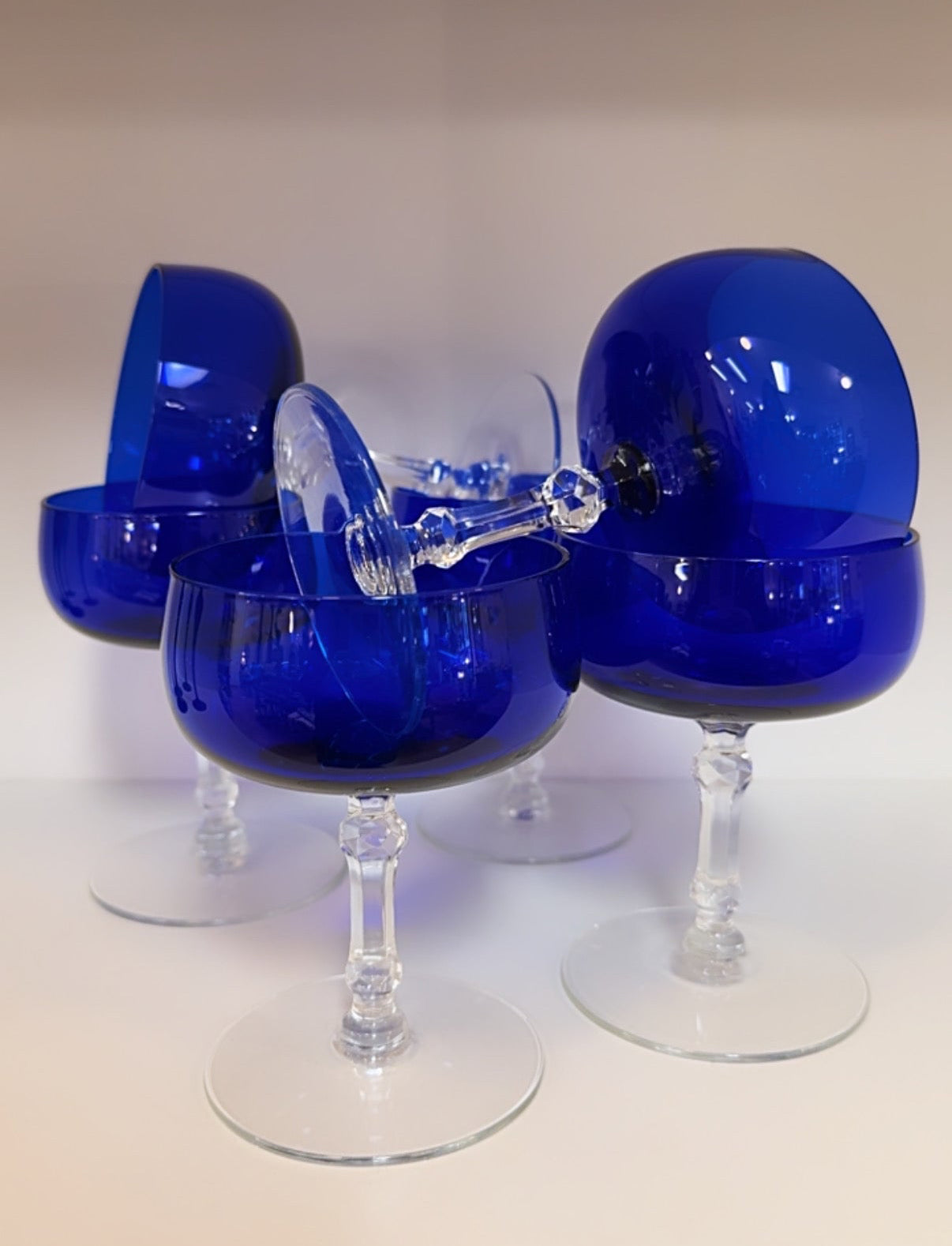 Rare Cobalt Blue Champagne Glasses