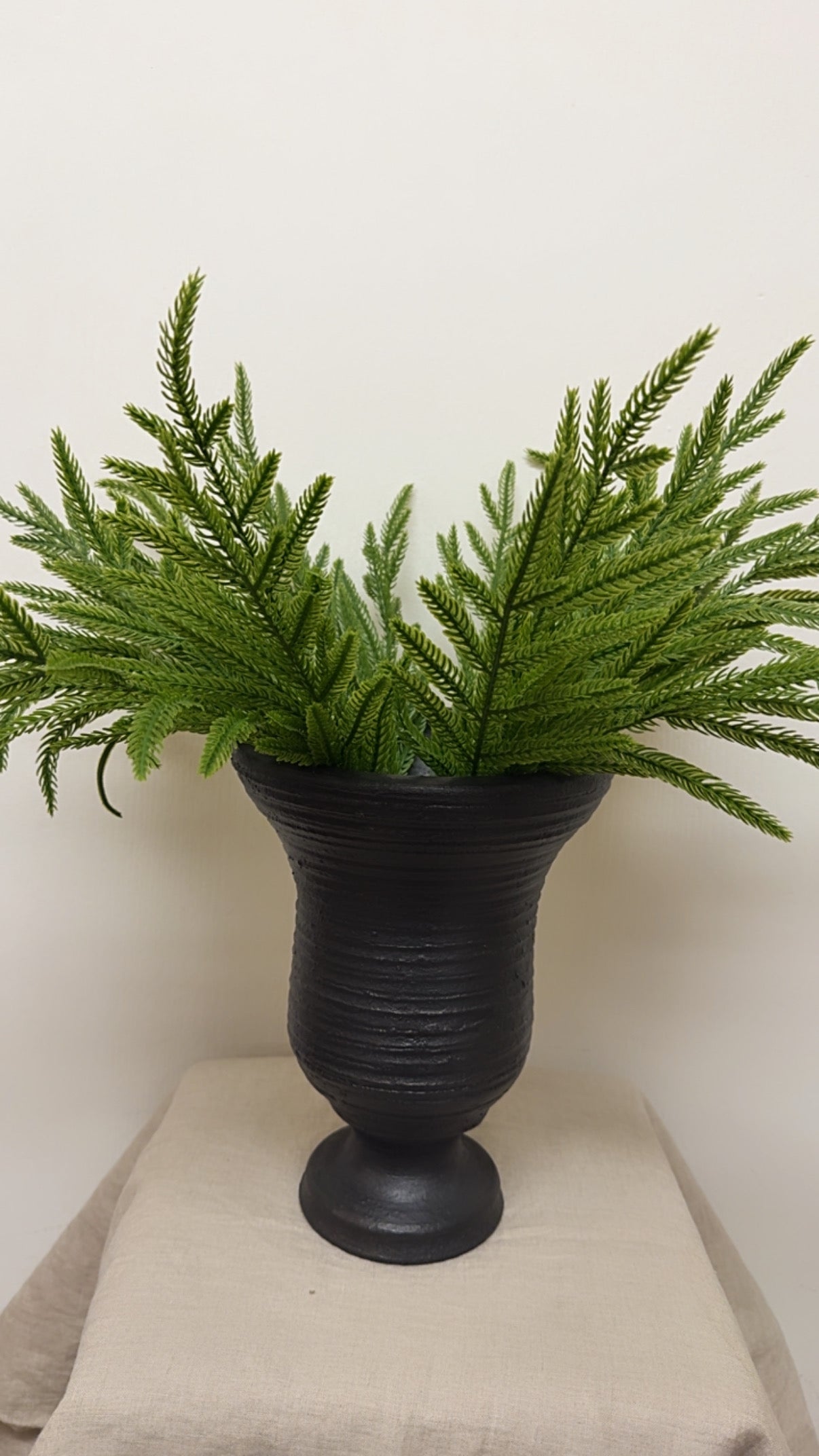 Repurposed Vintage Ribbed Urn Planter