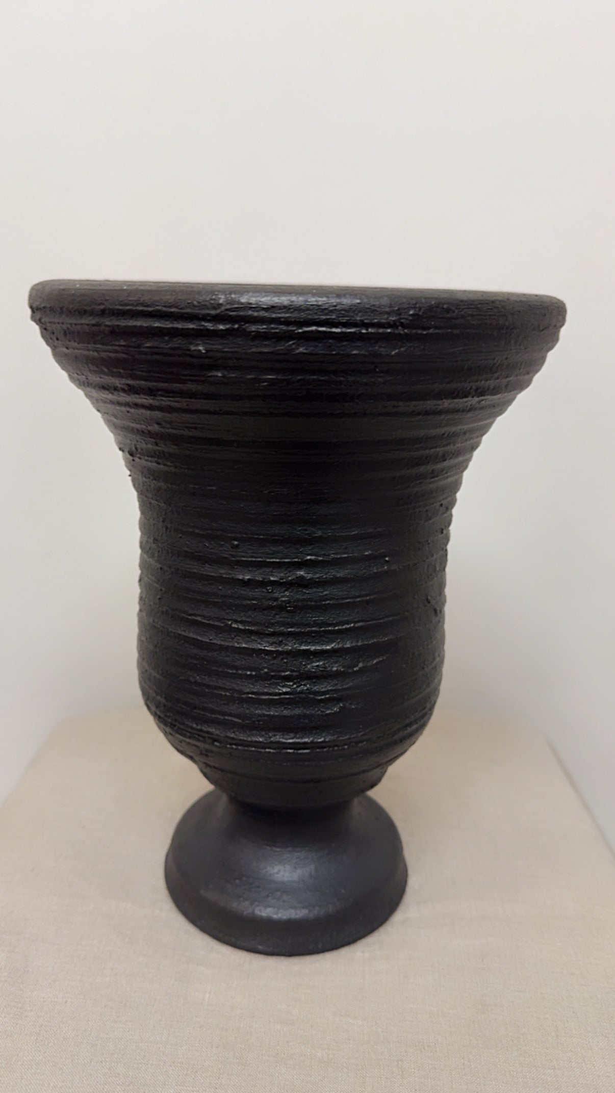 Repurposed Vintage Ribbed Urn Planter