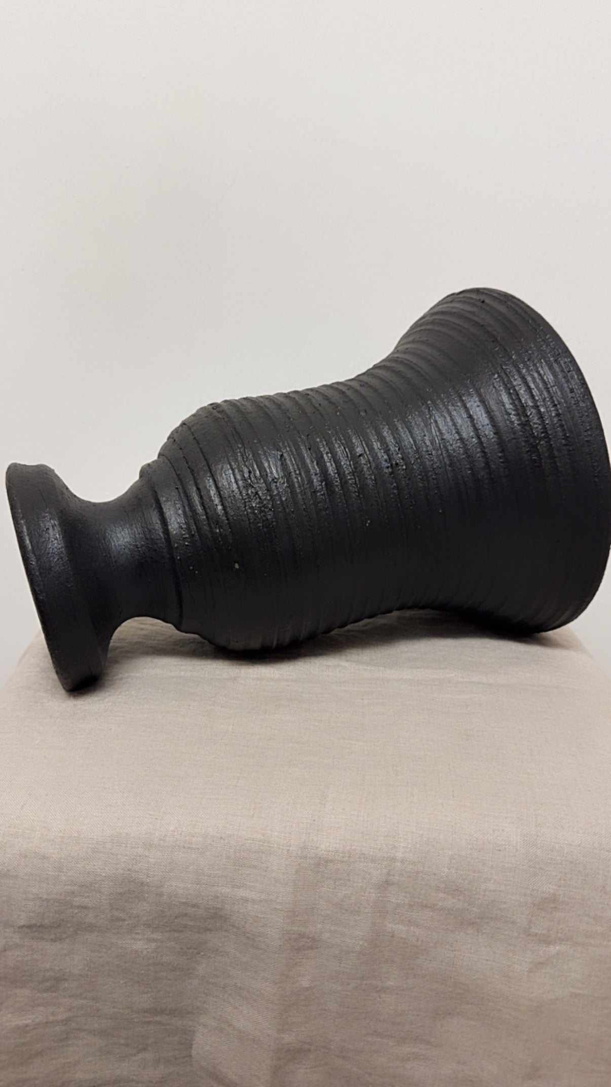 Repurposed Vintage Ribbed Urn Planter