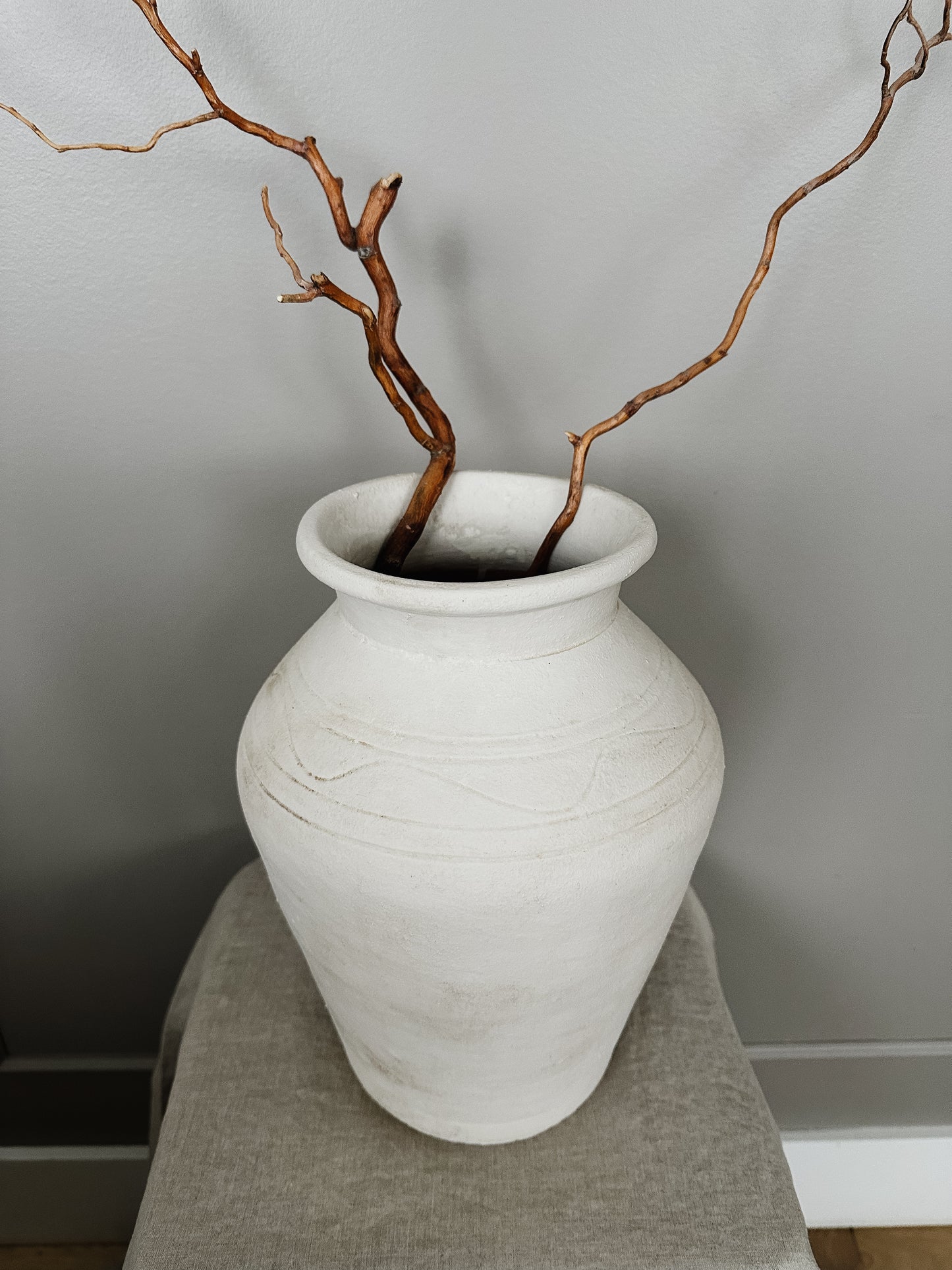 Aged White Pot